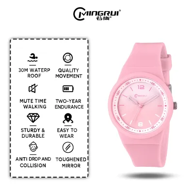 Mingrui Pastel Shine Analog Watch – Soft Silicone Classic Edition